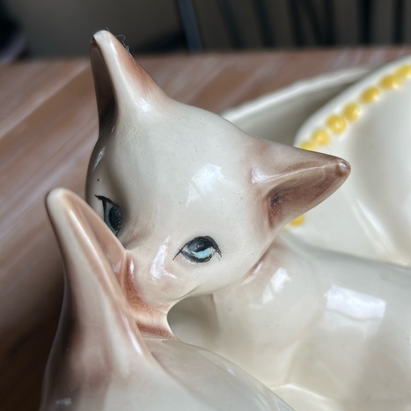 Vintage Hull Pottery Siamese Momma Cat & Kitten Planter USA - Picture 13 of 16